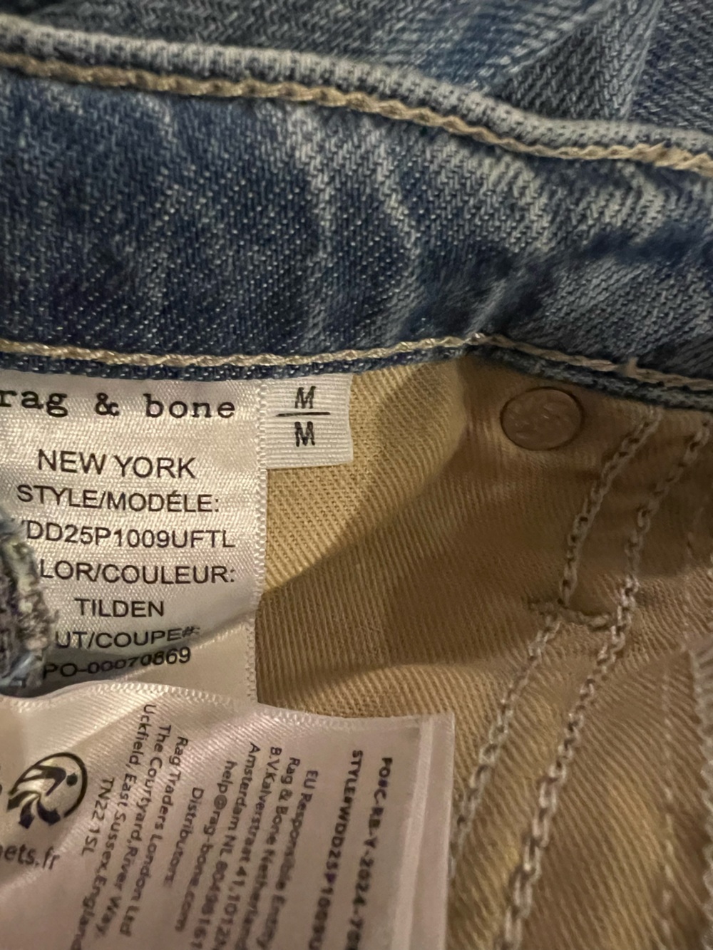 Rag & Bone Wide-Leg Tie-Waist Jeans in Medium Blue Wash &  Bonus Buy💚Jacket - Picture 9 of 16